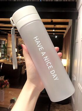 磨砂高颜值双盖水杯塑料