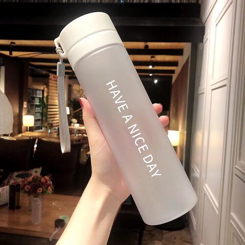 磨砂高颜值双盖水杯塑料