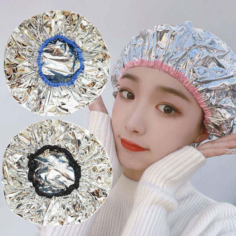 头套女款一次性美发美容蒸发帽铝箔自制发膜冒防水防油锡纸浴帽薄