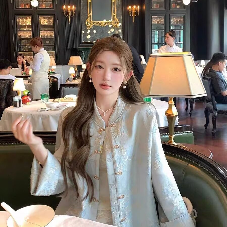NMIOK 新中式重工提花浮雕外套女2025早秋新款女装超好看国风上衣