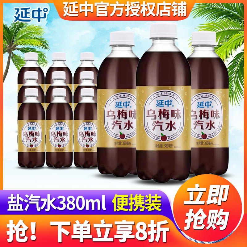 上海延中盐汽水380ml*12瓶整箱批特价乌梅味防暑降温夏日碳酸饮料