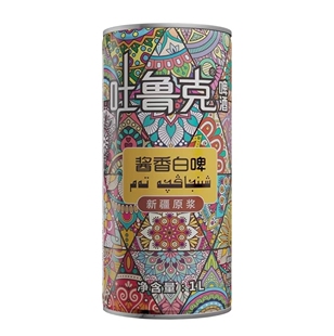 新疆吐鲁克啤酒全麦芽发酵12.5°P精酿酱香白啤酒1L正品清仓