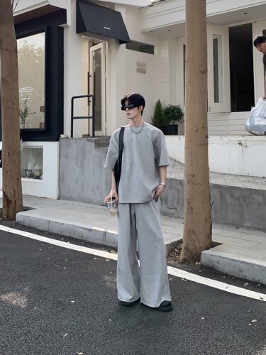 男女短袖春夏短袖字母休闲套装