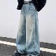 Med老叔 休闲百搭baggy牛仔裤 原创男女同款 宽松洗水炒盐做旧长裤