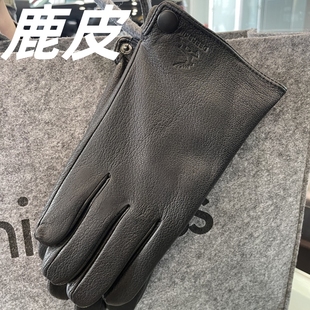 真皮手套男式秋冬季防寒保暖鹿皮手套加绒加厚男士薄骑行皮手套潮