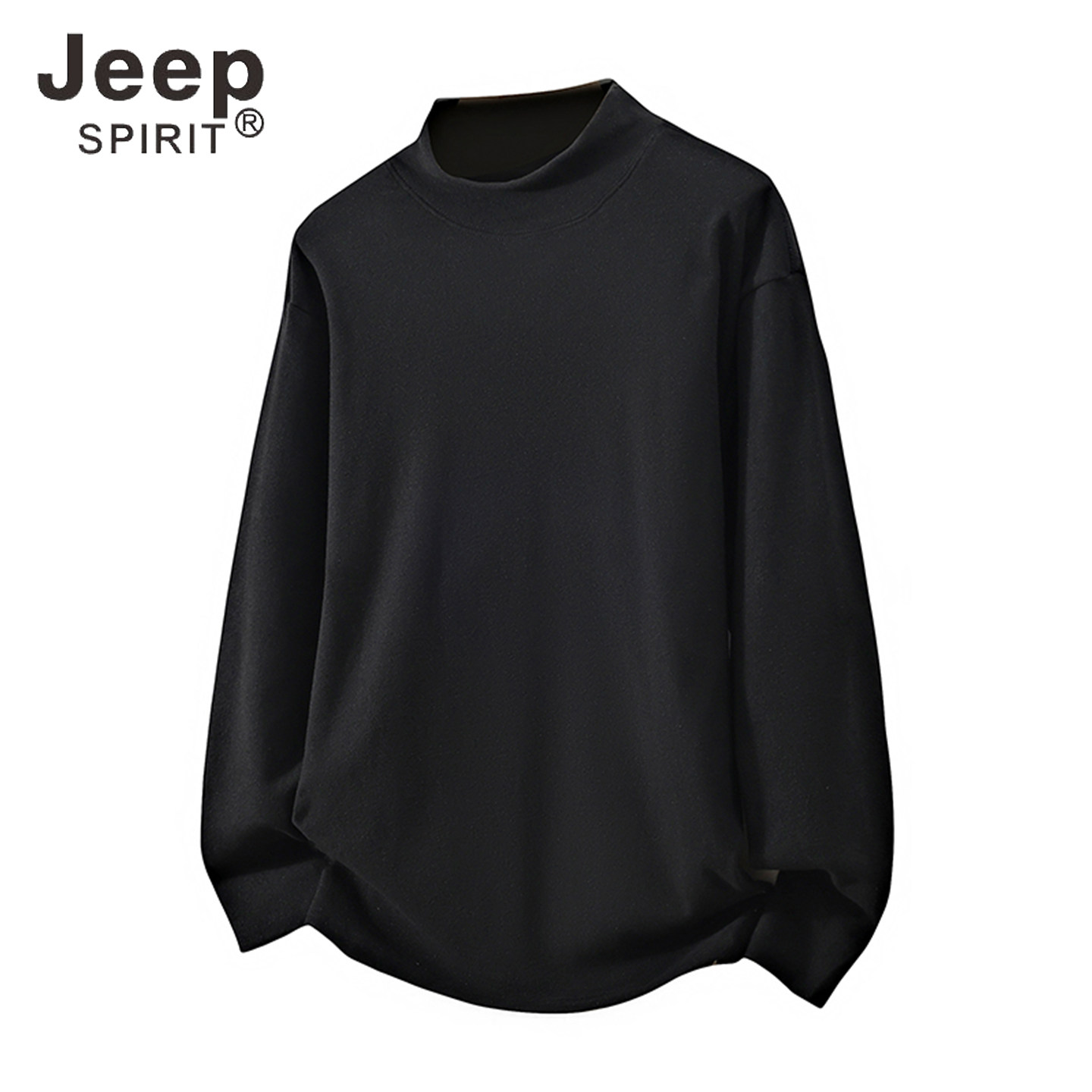JEEP SPIRIT男女通用德绒打底衫半高领秋冬长袖t恤男纯色保暖内搭