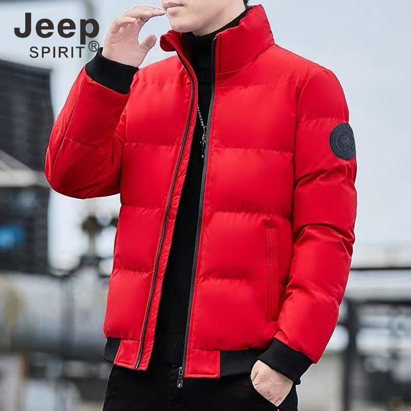 JEEP SPIRT立领羽绒棉服男士冬季加厚保暖休闲短款棉衣外套可团购
