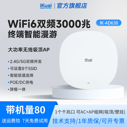 爱快吸顶APWiFi63000兆漫游