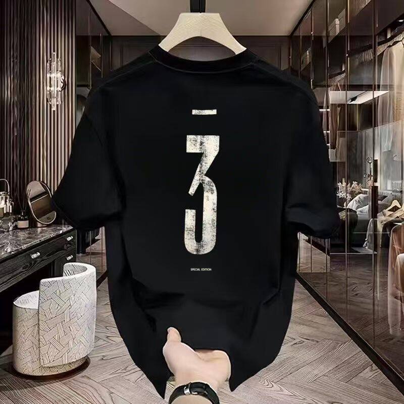 夏季白色T恤男ins潮牌短袖上衣2026新款男装潮流修身半袖帅气