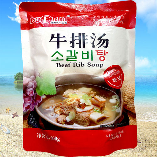 韩国牛排汤嘟嘟林牛排骨汤600g加热即食浓厚肉汤无添加火锅汤食材
