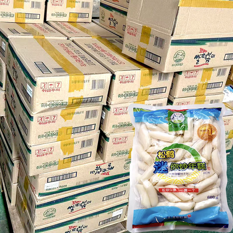 整箱韩国进口食品松鹤年糕条 小当家年糕条油炸辣炒年糕食材600g