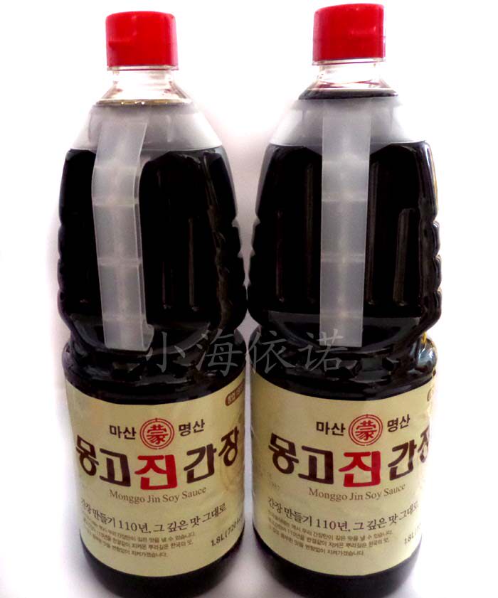 包邮韩国进口蒙古真酱油1.5升紫菜包饭寿司酱油蒸炒拌菜实惠装