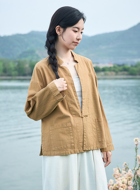 【照本堂棉麻】2025秋季新款女装长袖开衫外套16支原创设计w11063