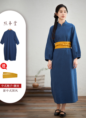 【照本堂】2026爆款女装新中式长裙高档亲肤袍子国风连衣裙W32193