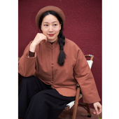 棉衣棉服女国风新中式 新款 2025冬季 棉麻保暖上衣W12588 照本堂