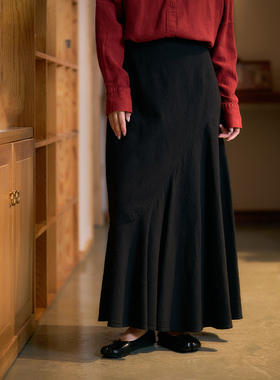 【照本堂】2025秋季新款女装棉麻长裙10支时尚大摆半身裙W22775