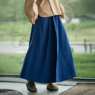 女装 2025新款 10支亚麻原创设计双口袋搭片裙W22555 照本堂