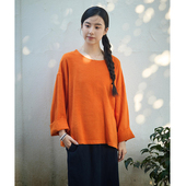 宽松休闲高垂感亚麻8支内搭长袖 W12539 新款 女装 照本堂 春季