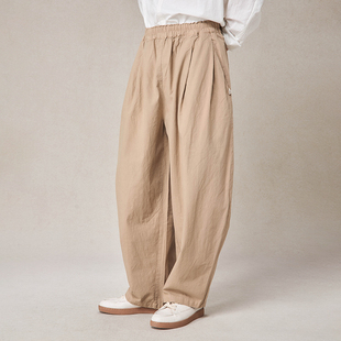 【照本堂】秋季新款棉麻长裤男16支亚麻简约弯刀收脚休闲裤M22574