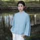 禅意茶服麻花扣亚麻衬衫 W12422 新款 棉麻上衣女新中式 照本堂 秋季