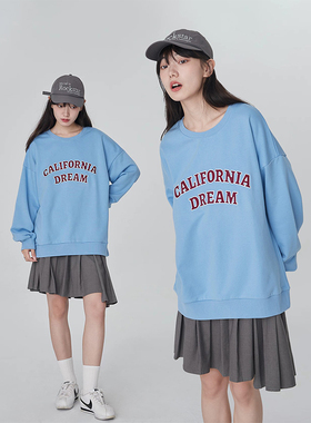 【现货】KeepBlue | 奶fufu的蓝色卫衣女休闲贴布绣字母套头上衣