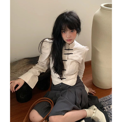 【现货】KeepBlue |新中式国风套装棉麻上衣背心两件套小众设计感