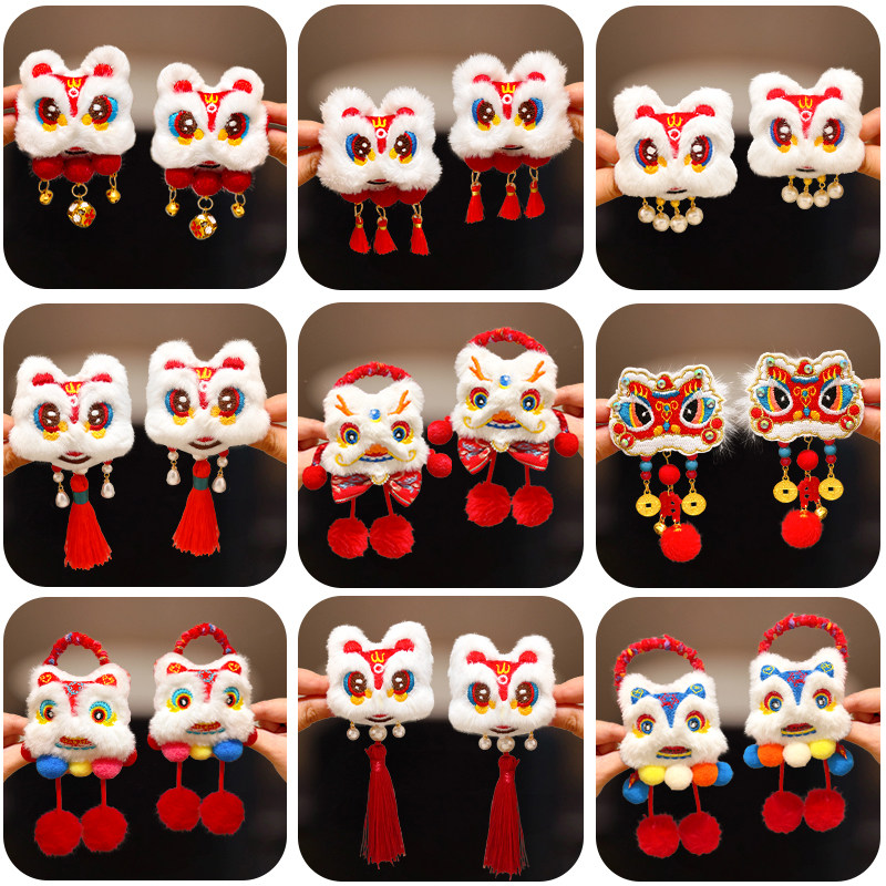 新年儿童发夹中国风醒狮宝宝发卡过年拜年小女孩发饰古风女童头饰,饰品/流行首饰/时尚饰品新,发饰,淘宝优惠券,粉丝福利购,淘宝优惠卷