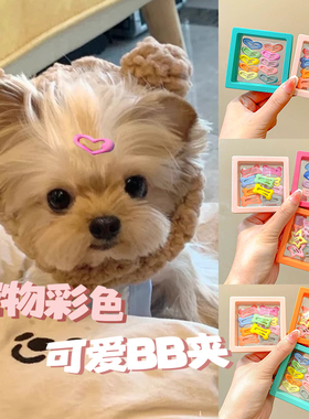 约克夏狗狗专用发夹头饰宠物bb夹发卡马尔济斯鼻梁夹卡子小狗夹子