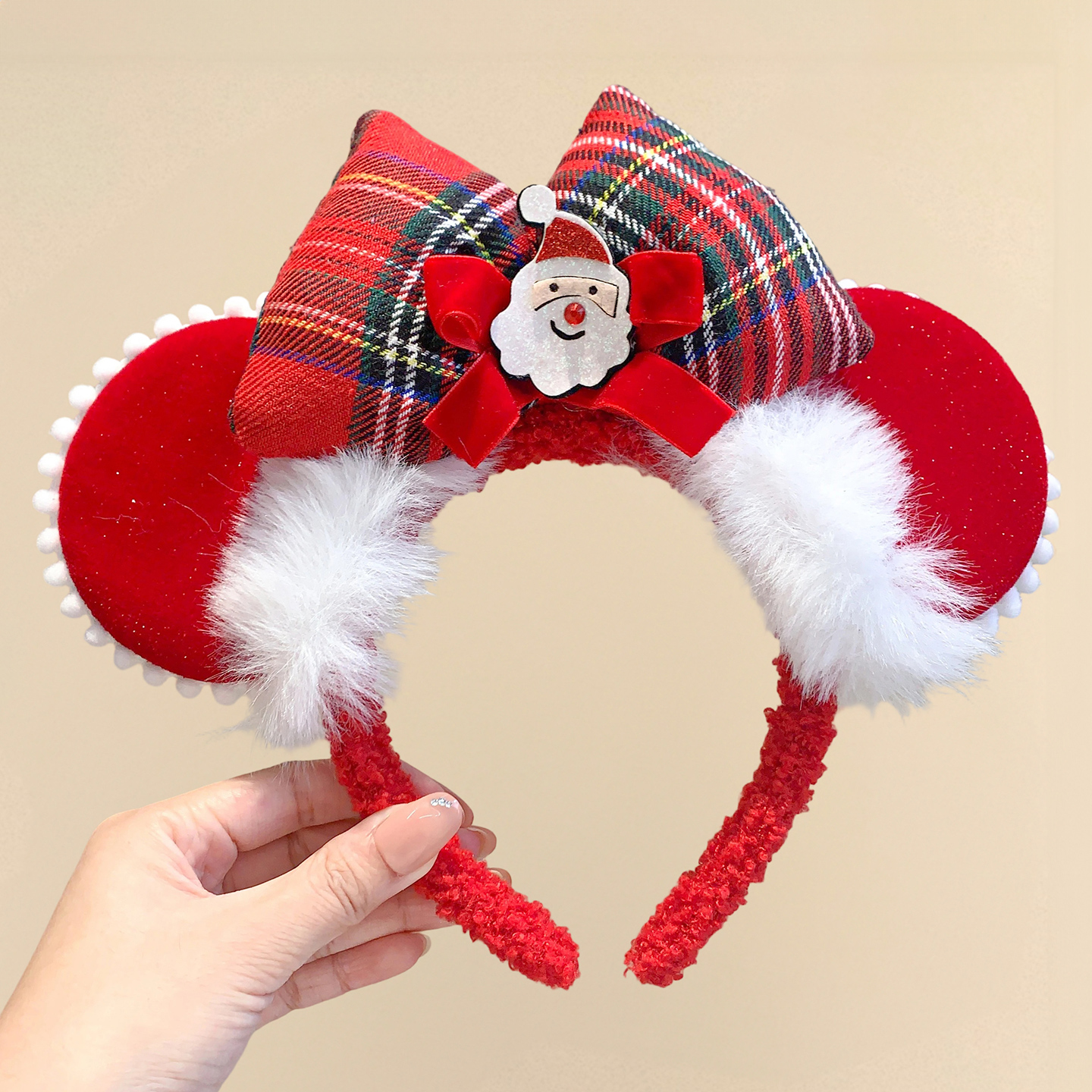 圣诞节氛围感红色发箍