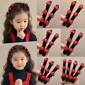 儿童发夹过年红色植绒发卡女童刘海编发神器小女孩公主头新年发饰