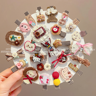 宝宝包布夹汗毛夹婴幼儿发量少发夹女童不伤发碎发夹刘海发卡卡子