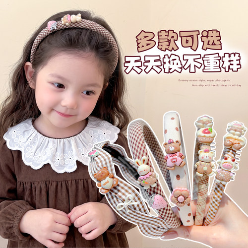 摩芽格纹小熊孩童带齿碎发神器