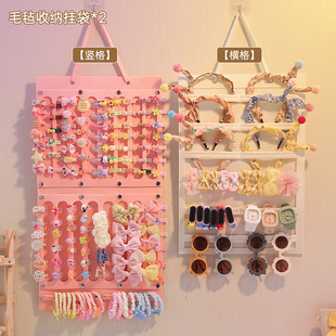 儿童发夹发箍收纳袋女童发饰收纳神器小女孩发圈头绳首饰盒壁挂架