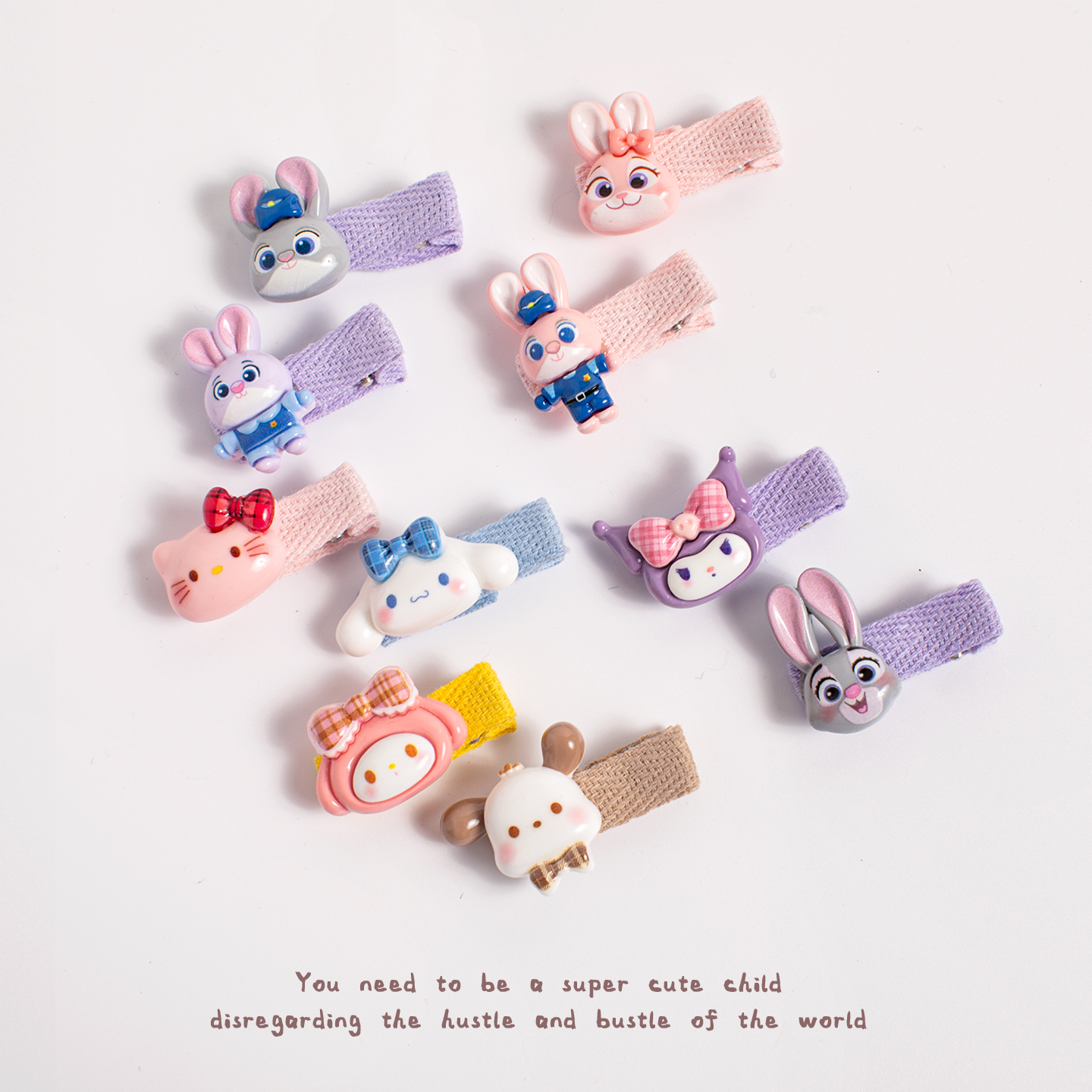 2025新款宝宝包布夹碎发夹卡通kt猫儿童侧边刘海夹不伤发女童发饰