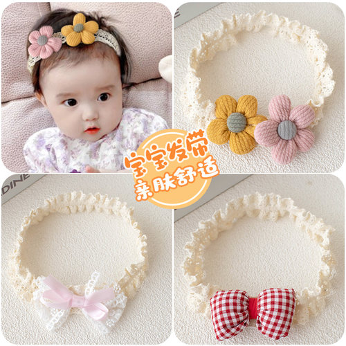 婴儿蝴蝶结发带新生儿帽子女宝宝