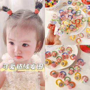 儿童头绳皮筋小女孩不伤发小号拇指发圈宝宝头饰婴儿扎小啾啾发绳