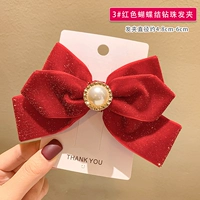 Красная заколка для волос с бантиком