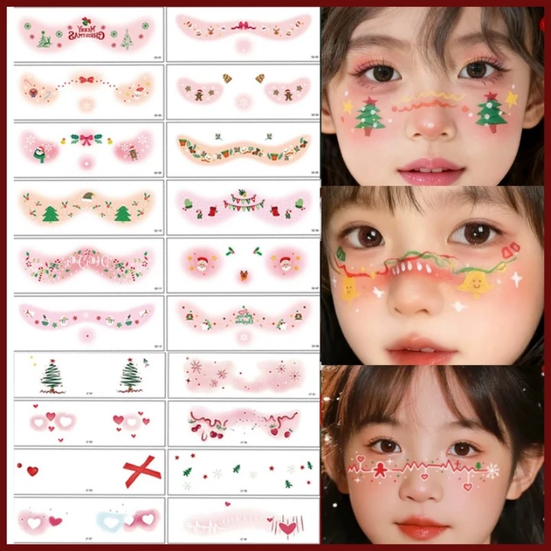 圣诞节装饰脸贴妆容面贴圣诞聚会