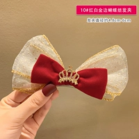 Платиновая заколка для волос с бантиком