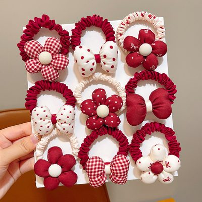 儿童小香风扎头发花朵发圈