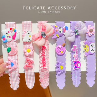 儿童魔术贴可爱蝴蝶结碎发整理神器女童发带小女孩前额刘海贴发夹