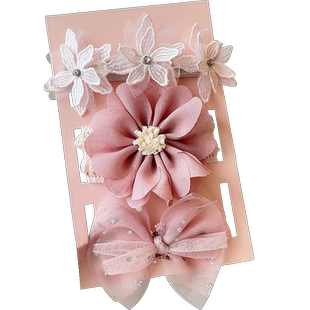 0-1岁婴儿发带女宝宝护囟门帽头花发饰新生儿发箍周岁头饰蝴蝶结