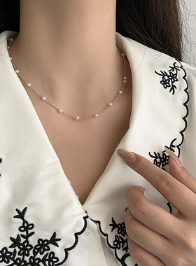 网红百搭气质项链甜美森系少女简约颈链女锁骨链