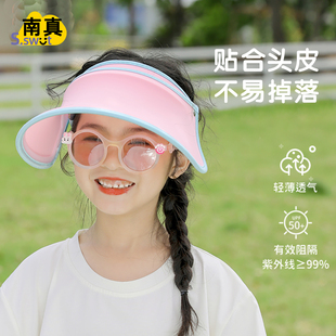 儿童防晒帽2026新款夏季防紫外线抗UV遮阳帽女童空顶帽可折叠帽子