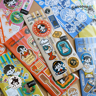 手机电脑封面装 手帐拼贴 饰贴画 吃吃主题烫金收纳贴纸 安和露丝