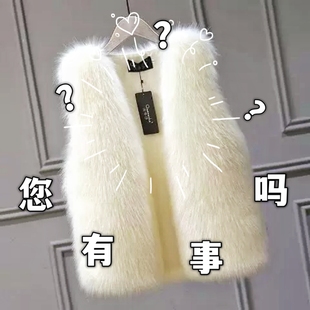 新款秋冬仿水貂马甲女学生韩版皮草外套女狐狸毛坎肩加厚毛毛背心