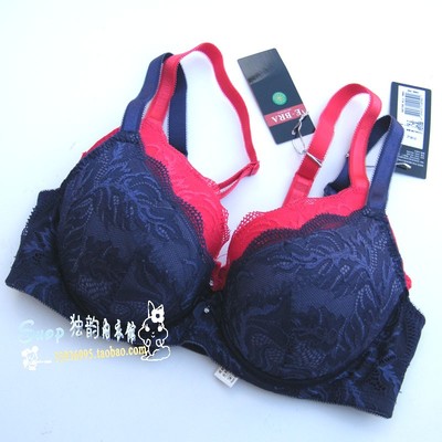 E-BRA文胸聚拢薄款红色内衣