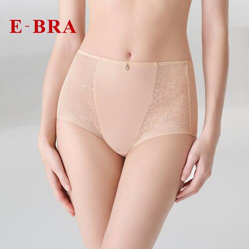 E-BRA性感内裤女纯色高腰三角裤