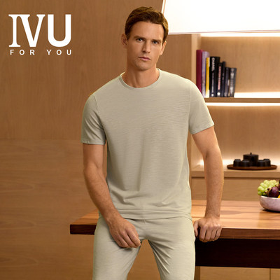 IVU男士棉质圆领短袖睡衣套装