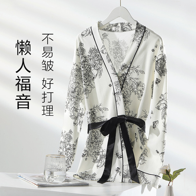 安莉芳女士睡衣蕾丝印花舒适睡袍